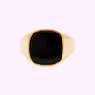 Anillo Sello con piedra negra Oro turco 10K