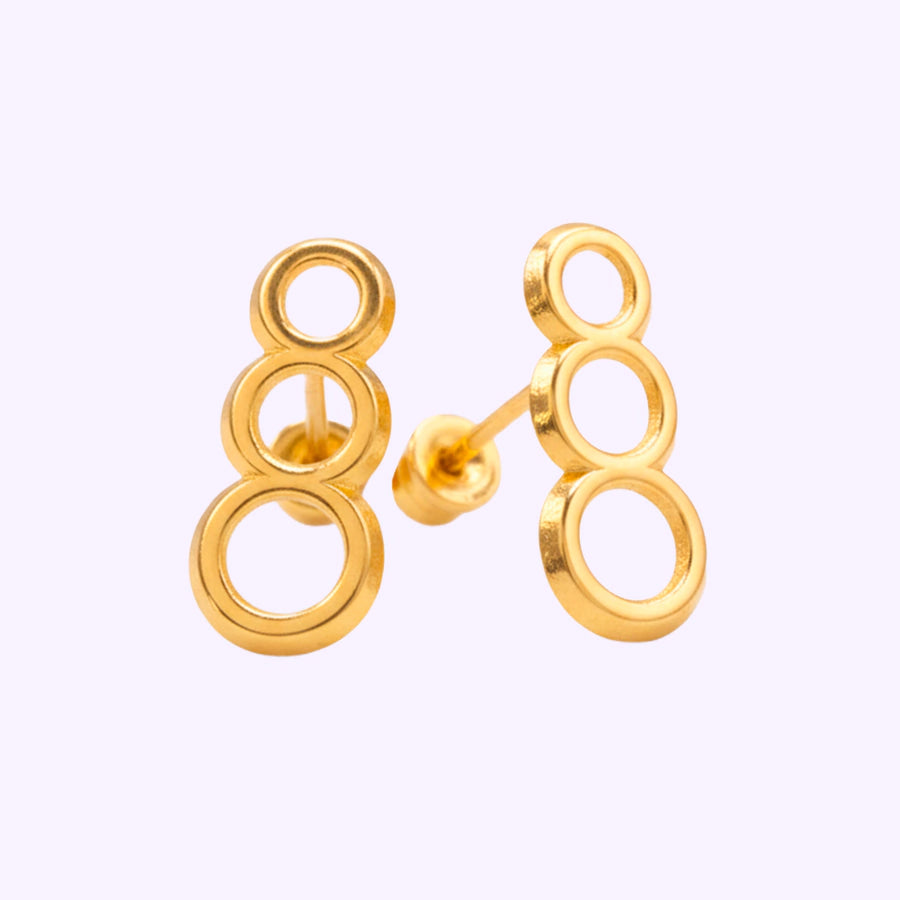 Broquel triple bolitas resaque Oro 10K