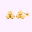 Broquel trio bolitas Oro 10K