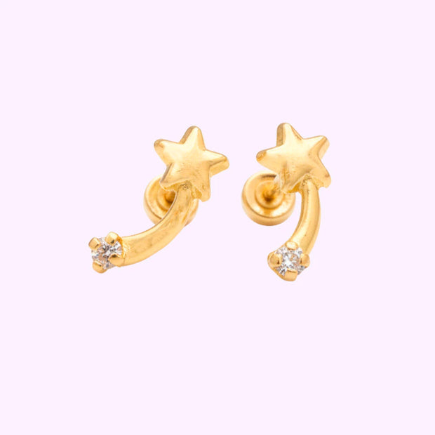 Broquel cometa baby Oro 10K