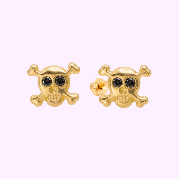 Broquel Calavera Piedra Oro 10K