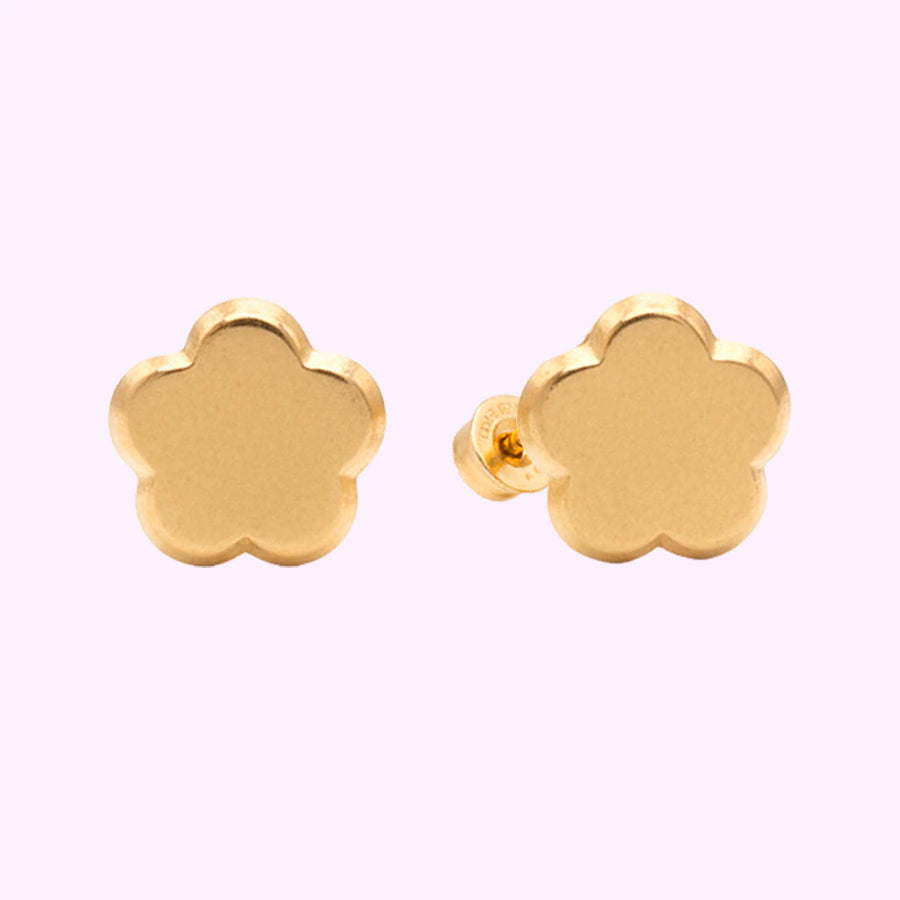 Broquel flor botón Oro 10K