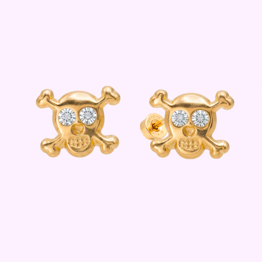 Broquel Calavera Piedra Oro 10K
