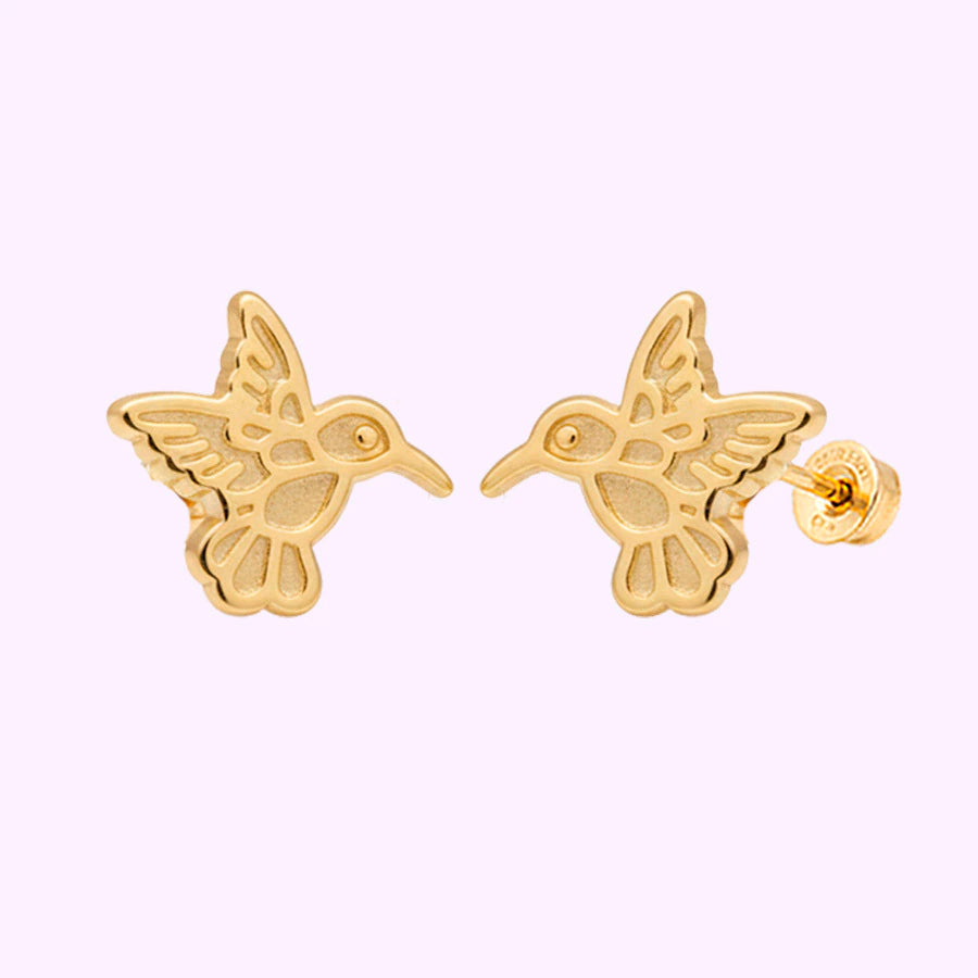 Broquel Colibrí diamantado Oro 10K