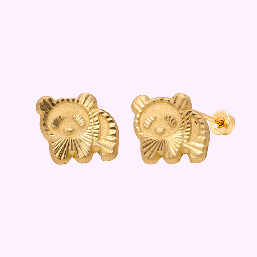 Broquel Panda diamantado Oro 10K