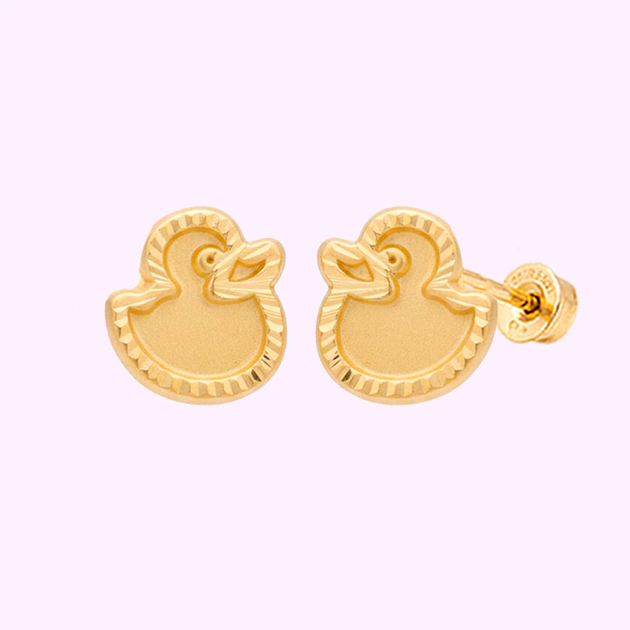 Broquel Pato diamantado Oro 10K