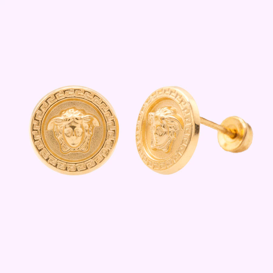 Broquel medusa dorada Oro 10K