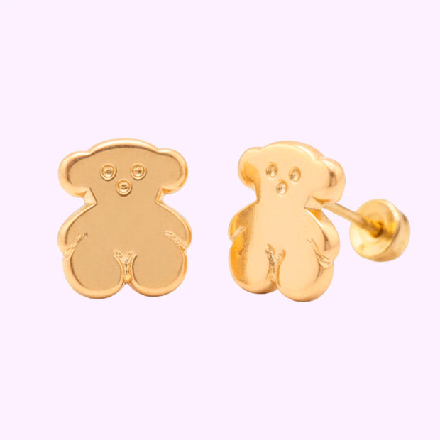 Broquel Osito mini liso Oro 10K