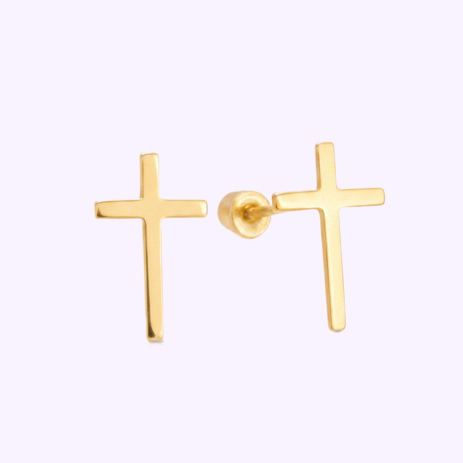 Broquel Cruz lisa Oro 10K