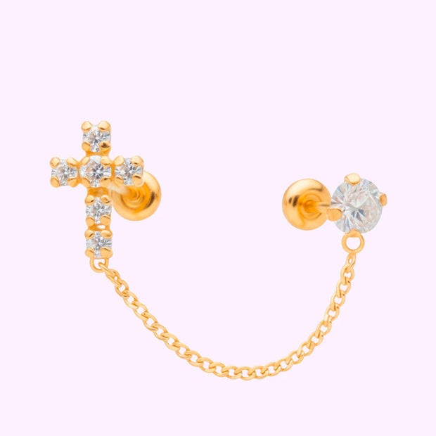 Broquel Cruz BB Cadena Oro 10K