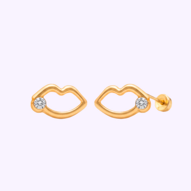 Broquel Beso Oro 10K