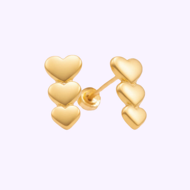 Broquel Corazón triple Oro 10K