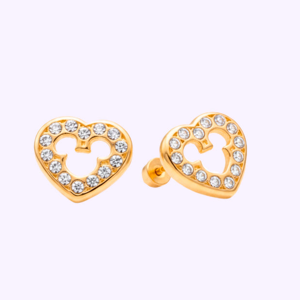 Broquel corazón Mouse Oro 10K