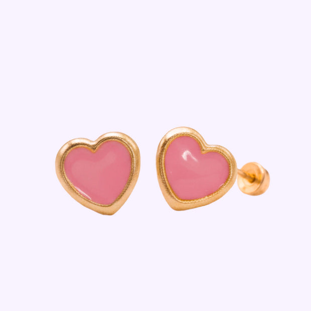 Broquel Corazón Esmalte Oro 10K