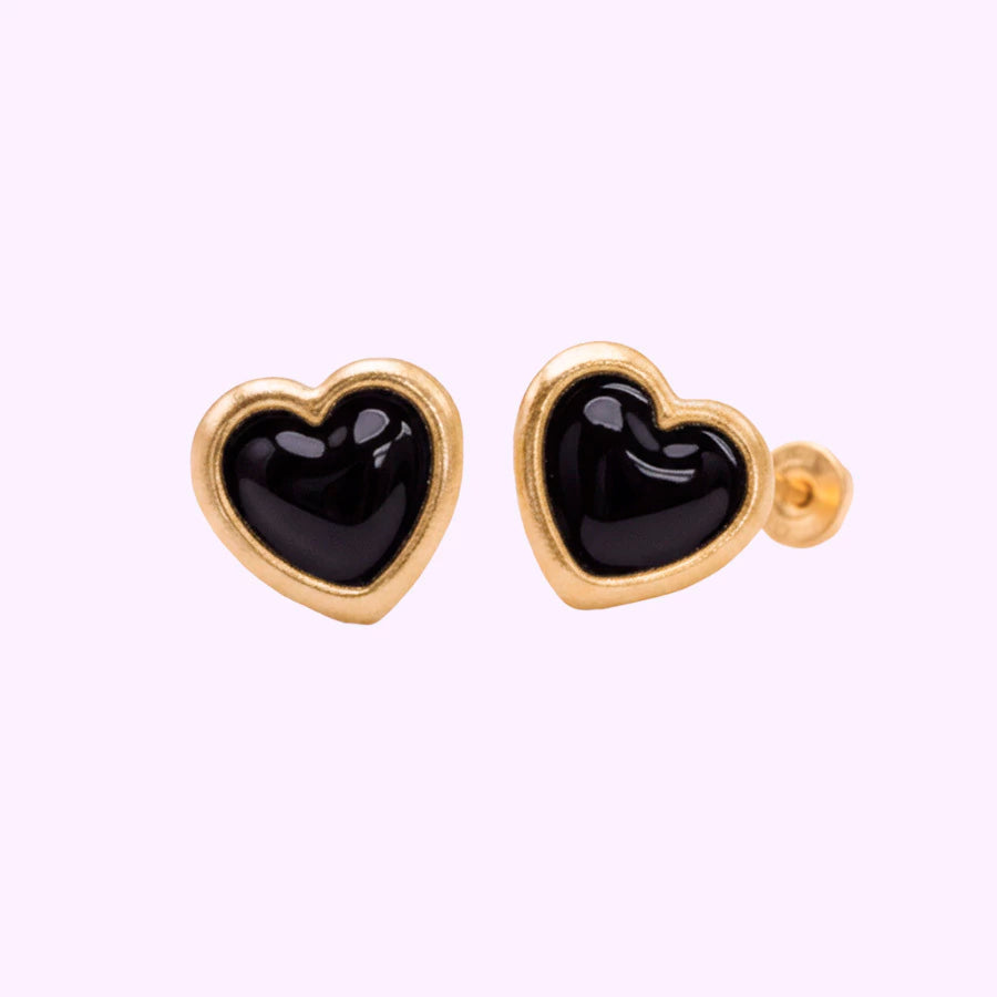 Broquel Corazón Esmalte Oro 10K