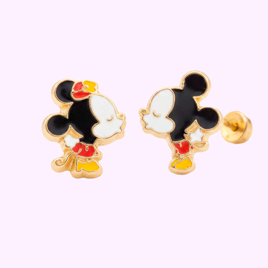 Broquel ratones beso Oro 10K