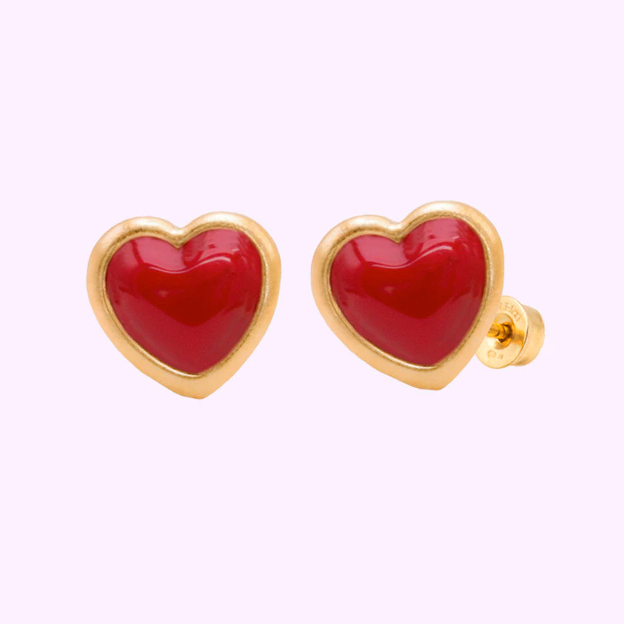 Broquel Corazón Esmalte Oro 10K