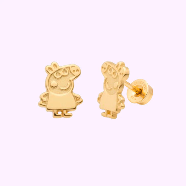 Broquel Puerquita lustre chica Oro 10K