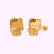 Broquel Kitty diamantada Oro 10K