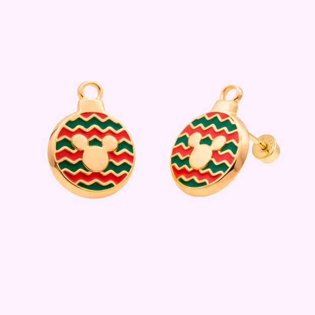 Broquel esfera Navidad Oro 10K