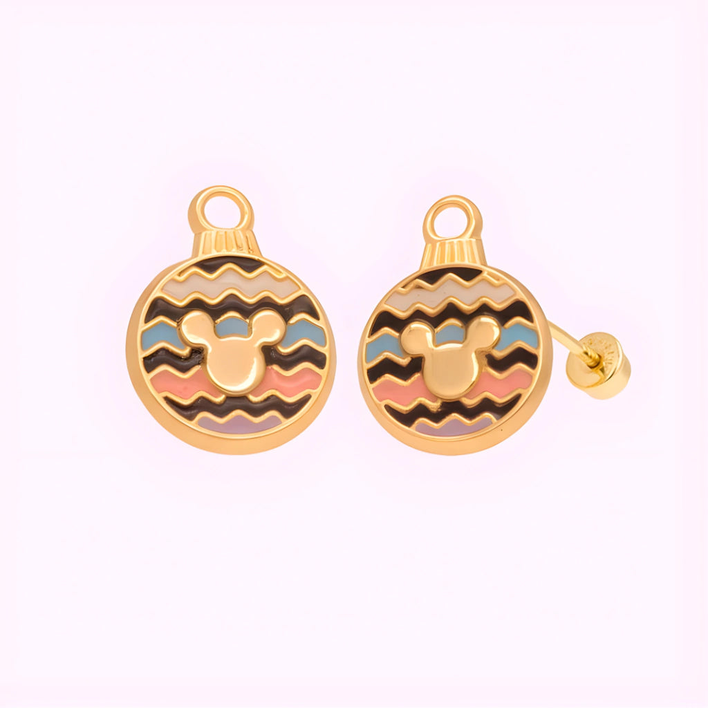 Broquel esfera Navidad Oro 10K