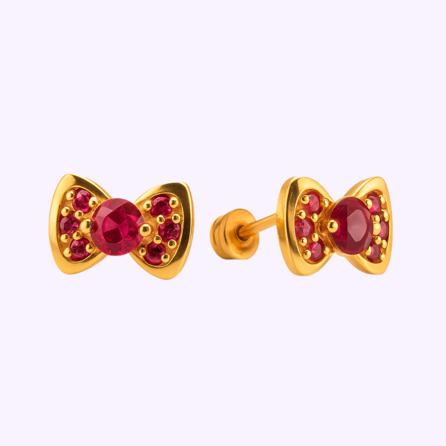 Broquel moño pave Hello Kitty Oro 10K