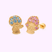 Broquel little twin stars pave Hello Kitty Oro 10K