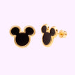 Broquel Mickey troquelado esmalte negro Oro 10K