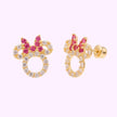 Broquel Minnie moño pave Disney Oro 10K