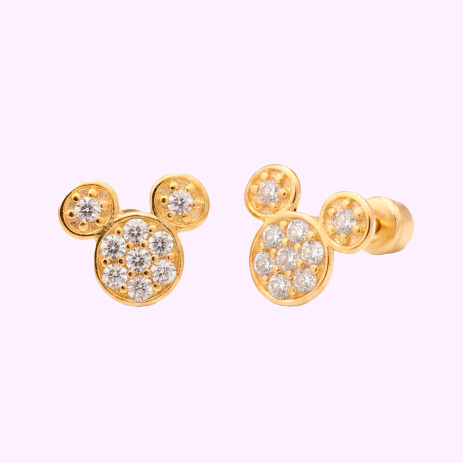 Broquel Mickey mini pavé Oro 10K