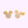 Broquel Mickey mini pavé Oro 10K