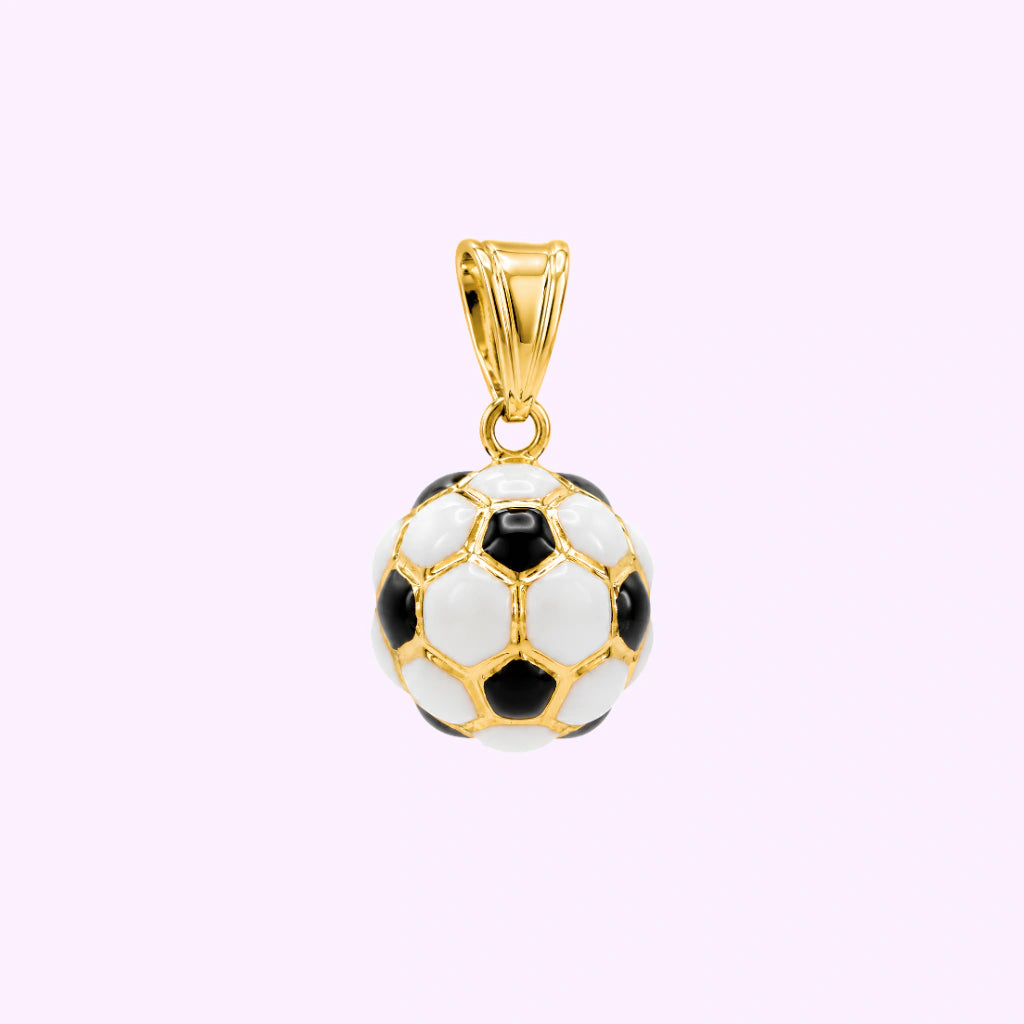 Dije Balón de Fútbol en Oro Italiano 10K con Esmalte