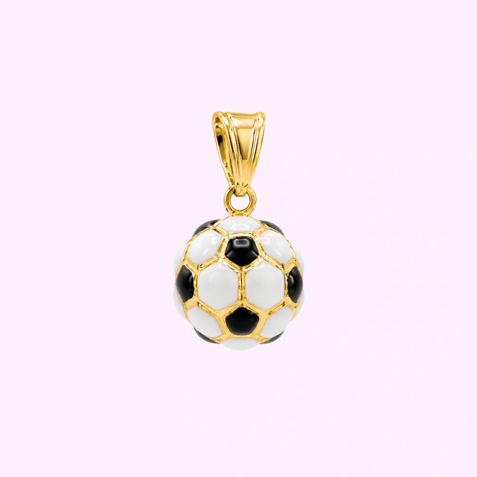 Dije Balón de Fútbol en Oro Italiano 10K con Esmalte