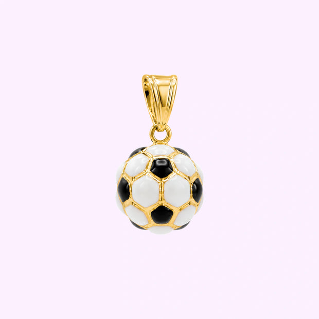 Dije Balón de Fútbol en Oro Italiano 10K con Esmalte