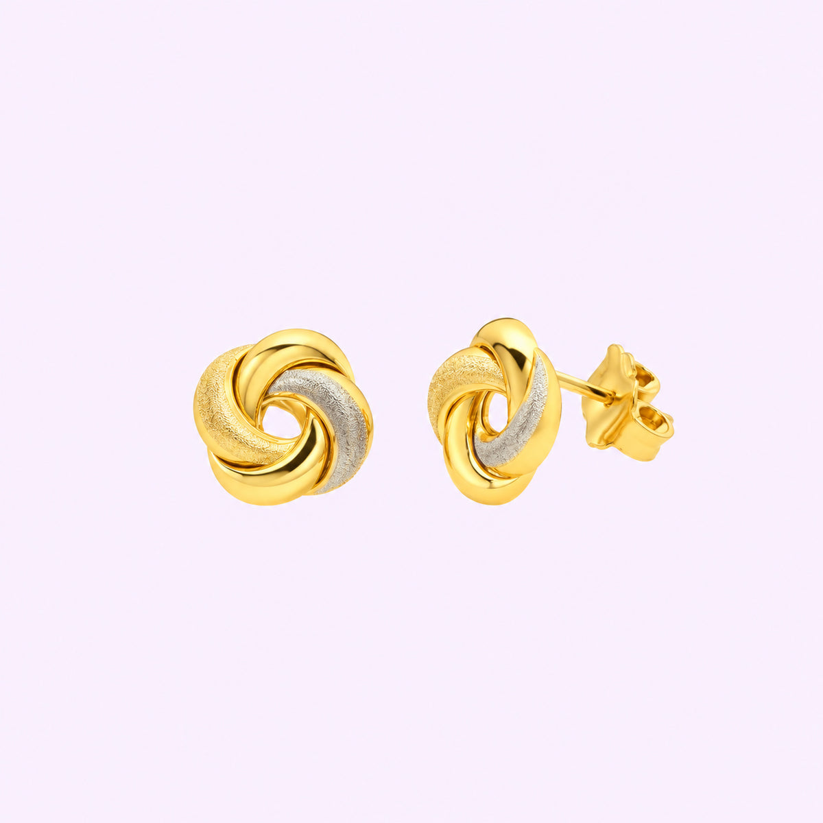 Arete de Nudo de Amor Trenzado Oro Italiano 10K