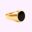 Anillo Sello redondo Elegante Oro turco 10K
