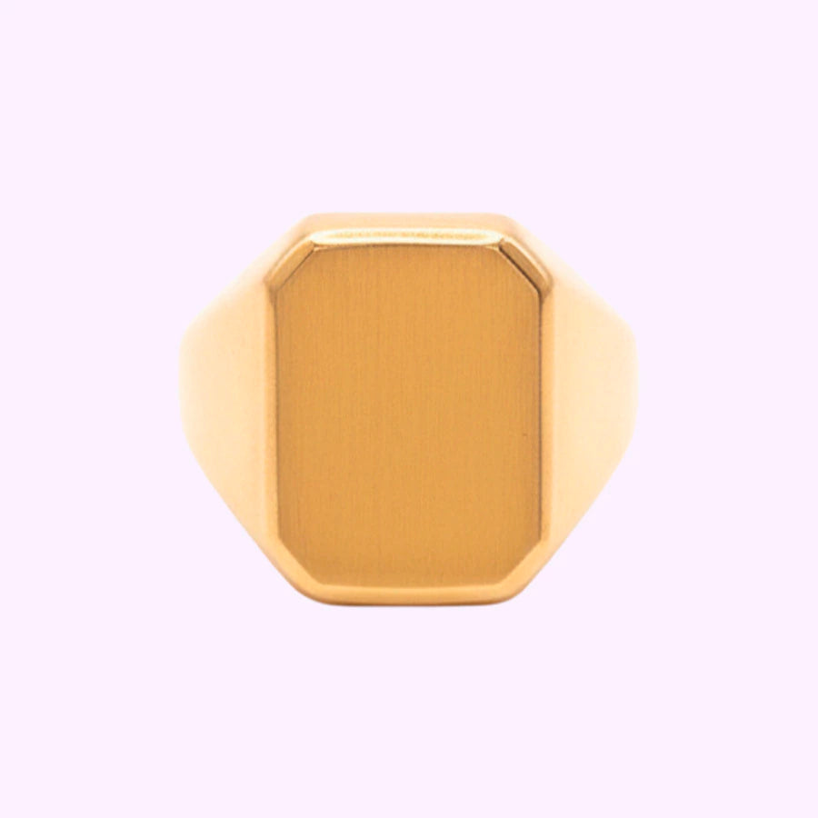 Anillo Sello rectangular Oro turco 10k