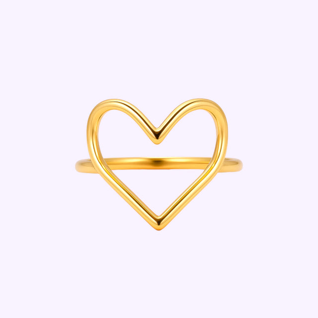 Anillo Amor Corazon abierto Oro 10K