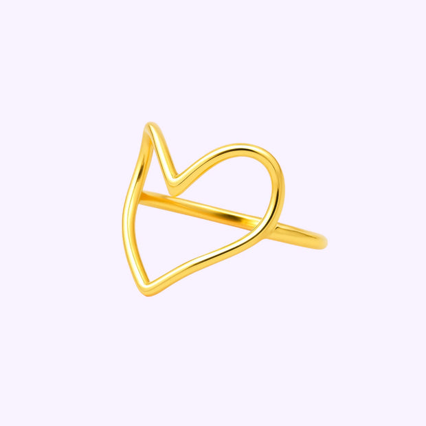 Anillo Amor Corazon abierto Oro 10K