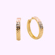 Aretes Tricolor Diamantados Oro Turco 10K
