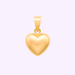 Corazón Inflado Brillante Oro 10K