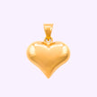 Corazón Inflado Brillante Oro 10K