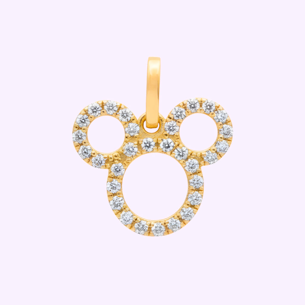 Dije Mickey silueta con CZ Oro 10K