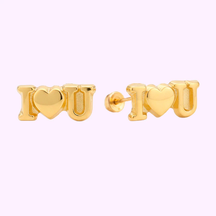 Broquel corazón I love mini Oro 10K
