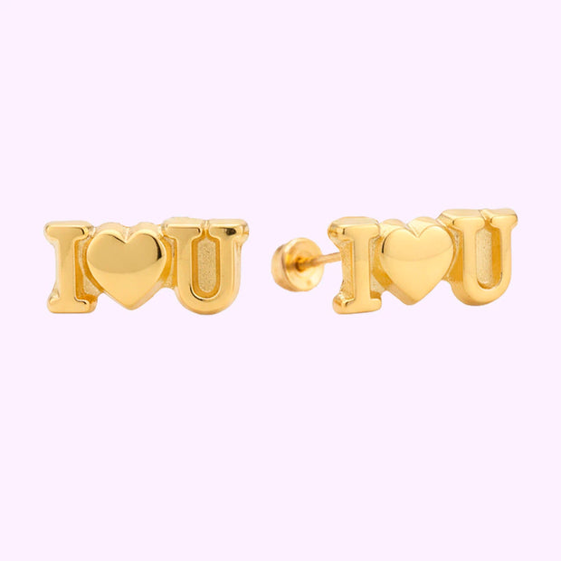 Broquel corazón I love mini Oro 10K