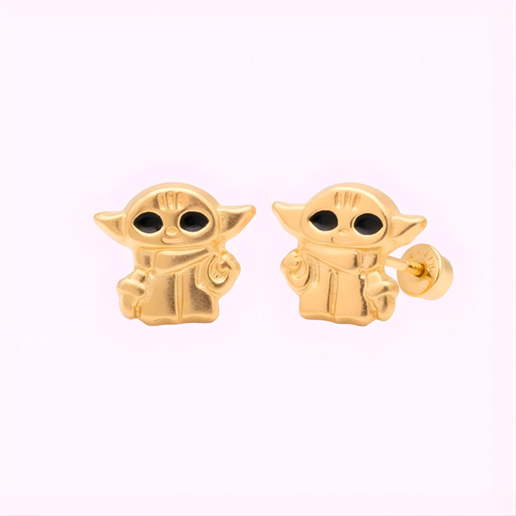 Broquel Baby Yoda Mini Oro 10K