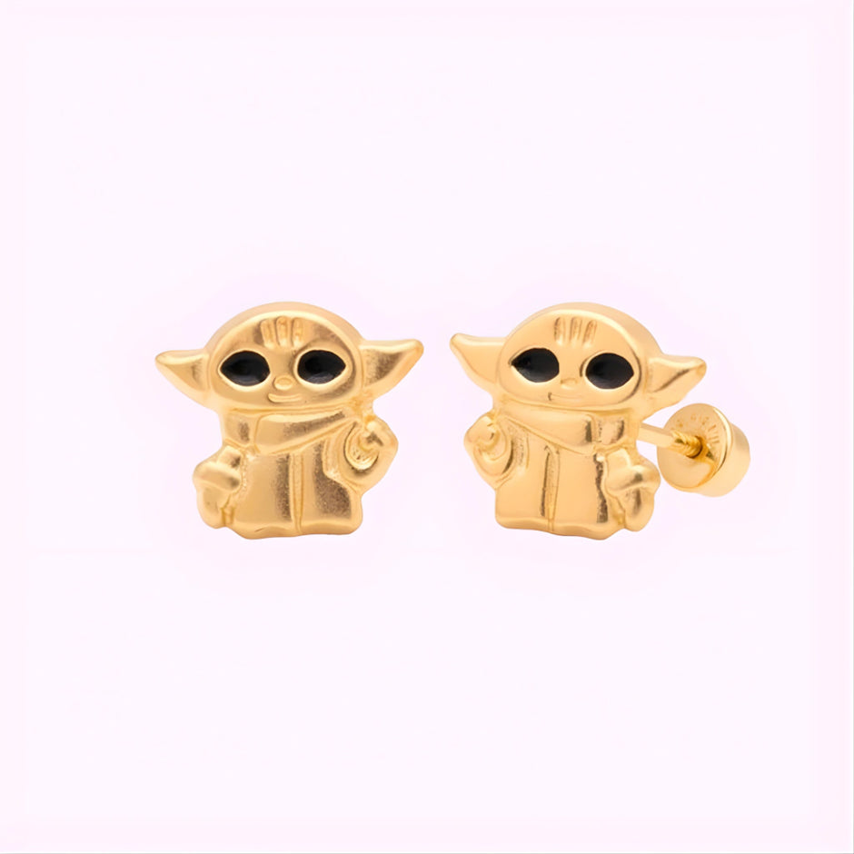 Broquel Baby Yoda Mini Oro 10K