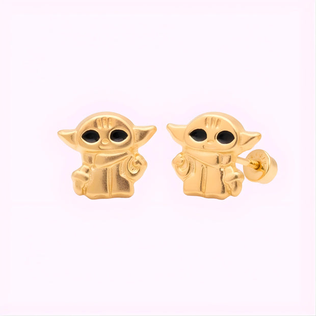 Broquel Baby Yoda Mini Oro 10K