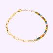 Pulso Circonias de Colores y Eslabones Clip Oro Turco 10K