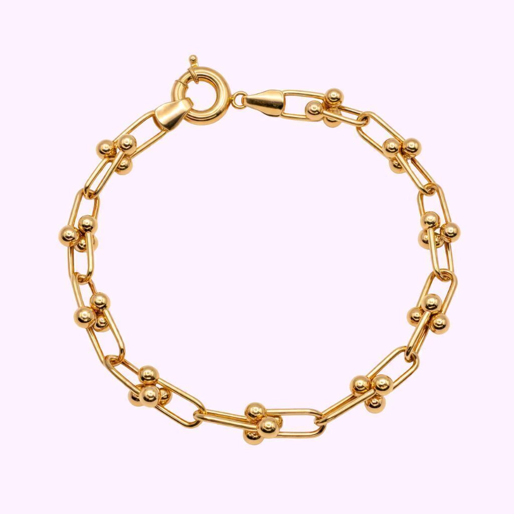 Pulso estilo Tiffany con bolitas en Oro Turco 10K